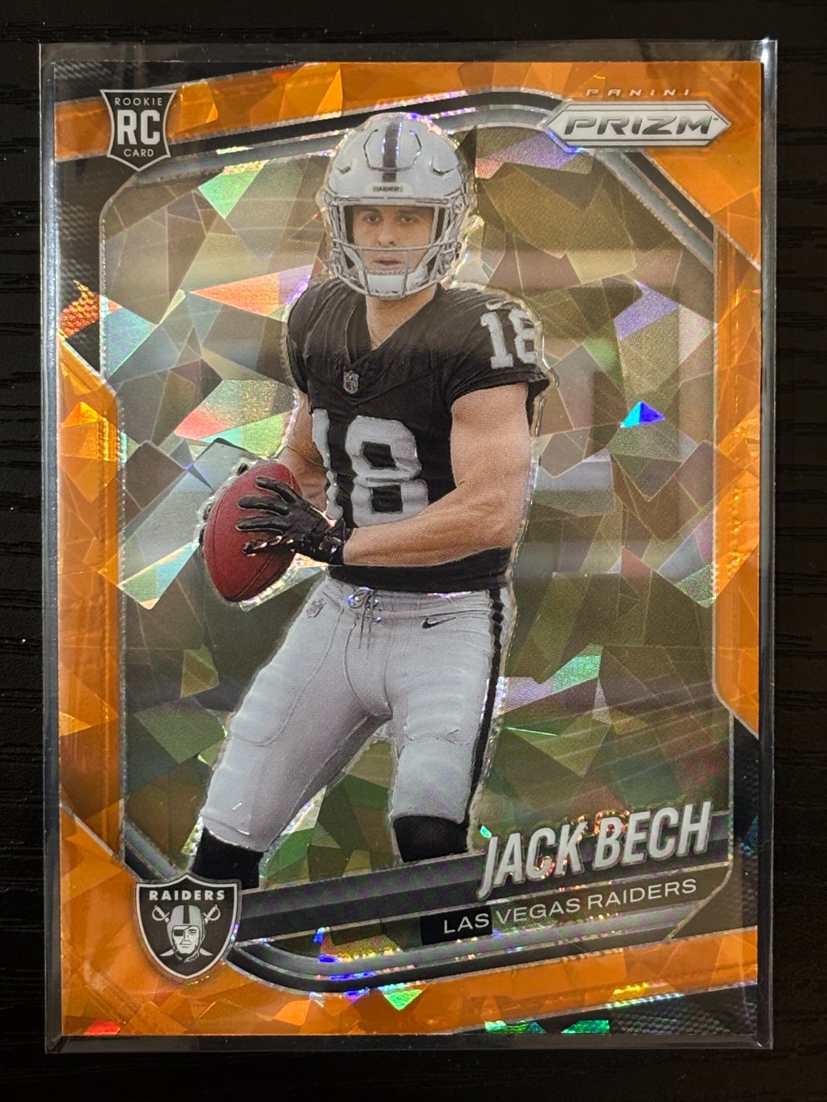 #346 Jack Bech RC Orange Ice Prizm - 2025 Prizm Football