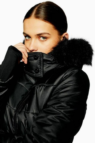 TopShop Negro Chaqueta de Esquí Talla UK 8 10 12 - Imagen 4 de 6