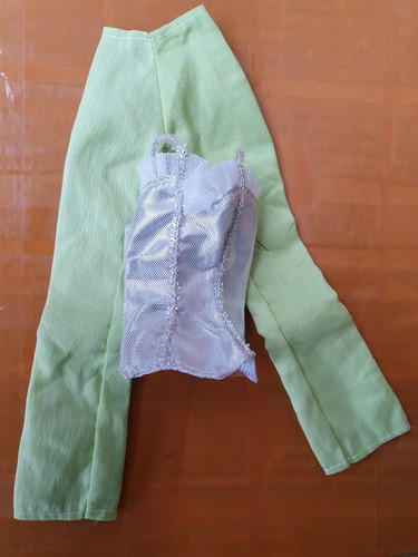 Dolls Green trouser & Silver Corset top outfit made for 12" sized dolls free P&P
