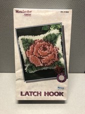 WonderArt by Caron International Latch Hook Kit Rose 12" x 12" -Factory Packagin