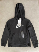 Brand New Nike Kids Black Hoodie Pullover Sweatshirt Size Small BV2717-010