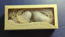Kate Aspen LOVE BIRDS Kissing Dove Salt & Pepper Shaker Set Country Cottage New
