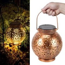 Solar Lantern Hanging LED Light Outdoor Patio Garden Lamp Decor Waterproof