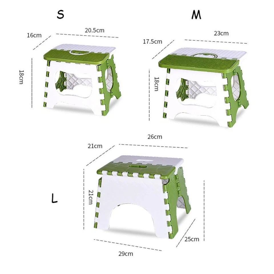 Plastic Bathroom Chair Space-saving Step Stool New Folding Small Stool Outdoor - Image 2 of 4