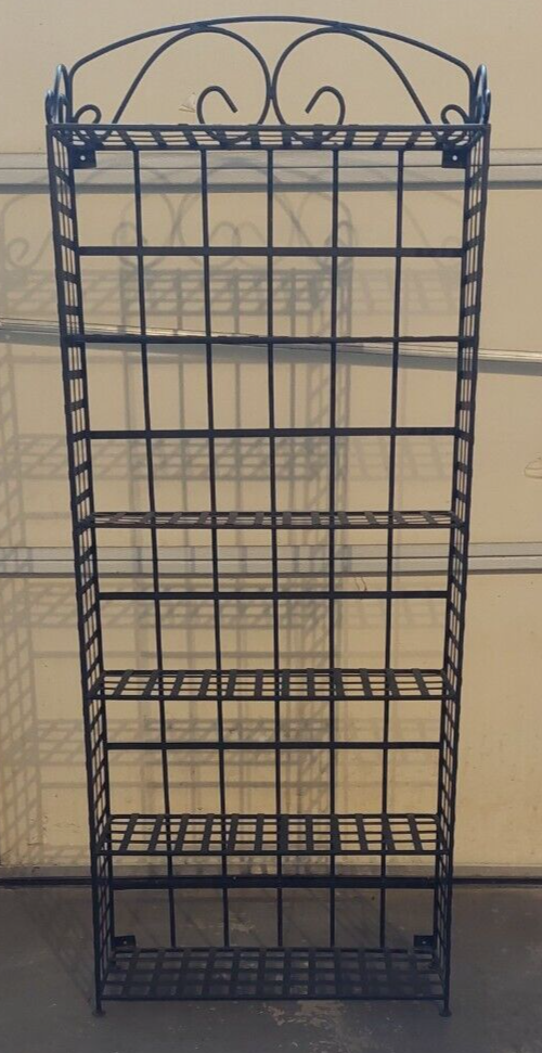 Tall Wrought Iron Bakers Unit. 6 shelves. 46.5"x5