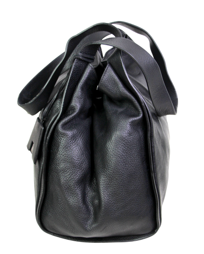 LARGE Akris BLACK GENUINE LEATHER TOTE SHOULDER BAG BUSINESS HANDBAG HOBO PURSE - Picture 5 of 17