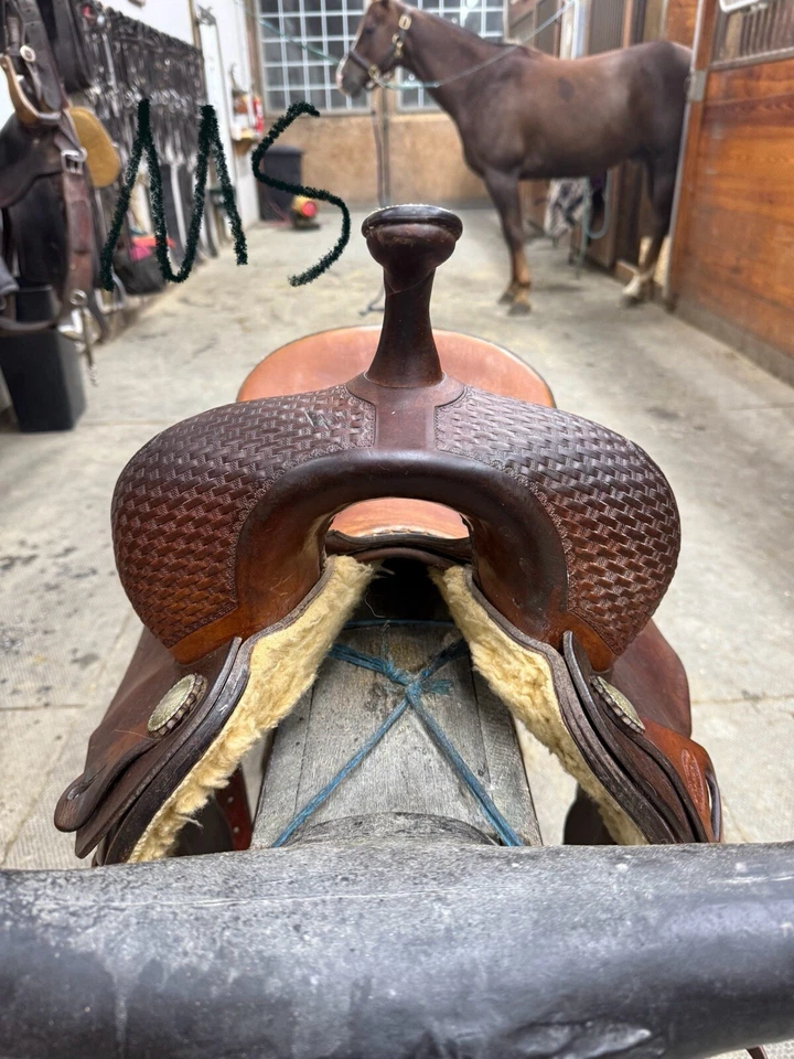 Sonny Cranson 16” Cutting Saddle - Good Condition - Image 2 of 4