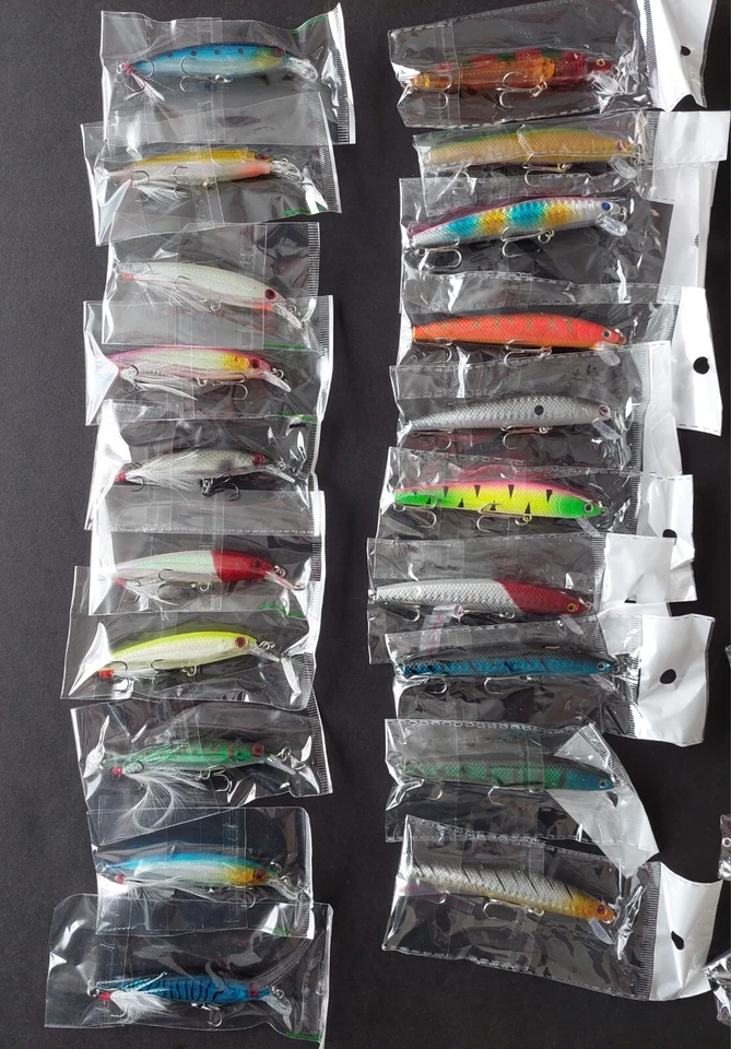 Lote Mixto Señuelos de Pesca 30 Piezas Crankbaits Minnow Baits Aparejos Lubina Nuevo EE. UU. Foto 4 de 4