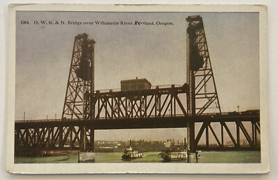#ad Vintage Postcard O.W.R amp; N. Brige over Willamette River Portland Oregon $6.85