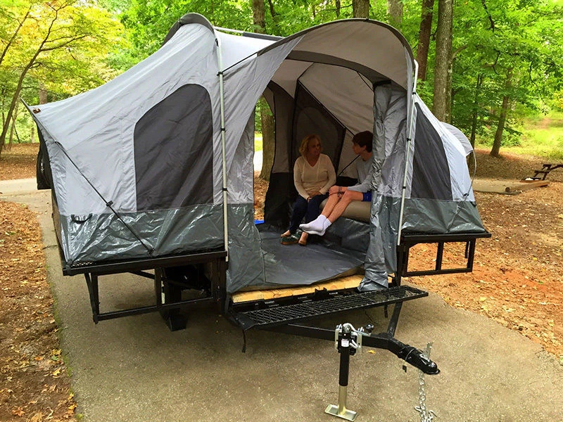 Folding Tent &amp; Utility Trailer Motorcycle Camp Camping Popup Pop Up | eBay