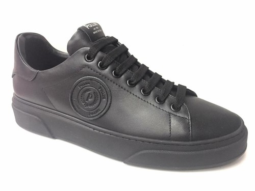 SCARPE SNEAKERS CASUAL UOMO POLLINI 1511UE110A PELLE NERO ORIGINALE PE NEW  | eBay