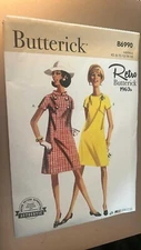 Butterick Misses' Dresses Retro 1960’s B6990 Vintage Inspired Sz 8-16 NEW Uncut