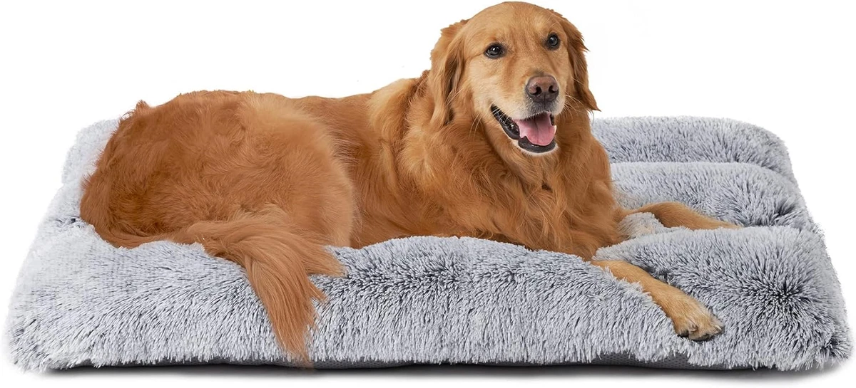 EHEYCIGA Fluffy Extra Large Dog Crate Bed XL Calming Anti Anxiety