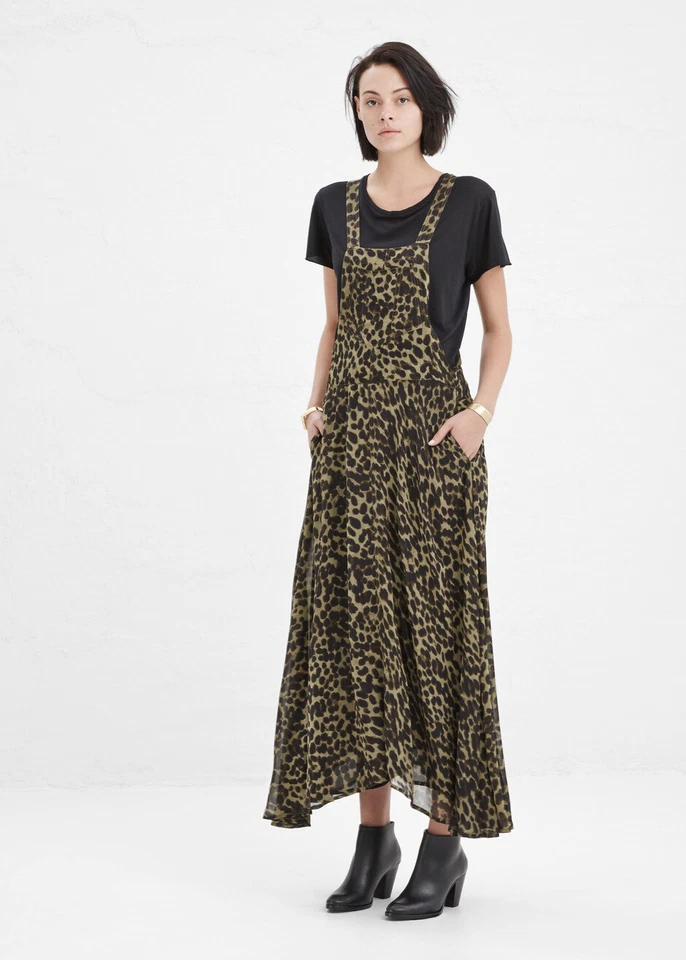 NUEVO CON ETIQUETAS ISABEL MARANT ETOILE "Cacia" Vestido Leopardo Talla 38 Gasa Maxi