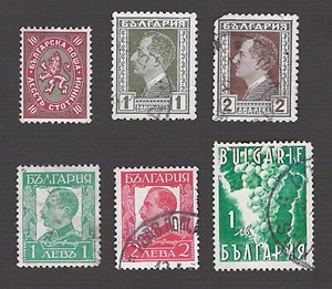 Bulgaria 1927 Scott 207, 1922 Sc 212, 1931 Sc 211,227,228, 1938 Sc 325 - Used
