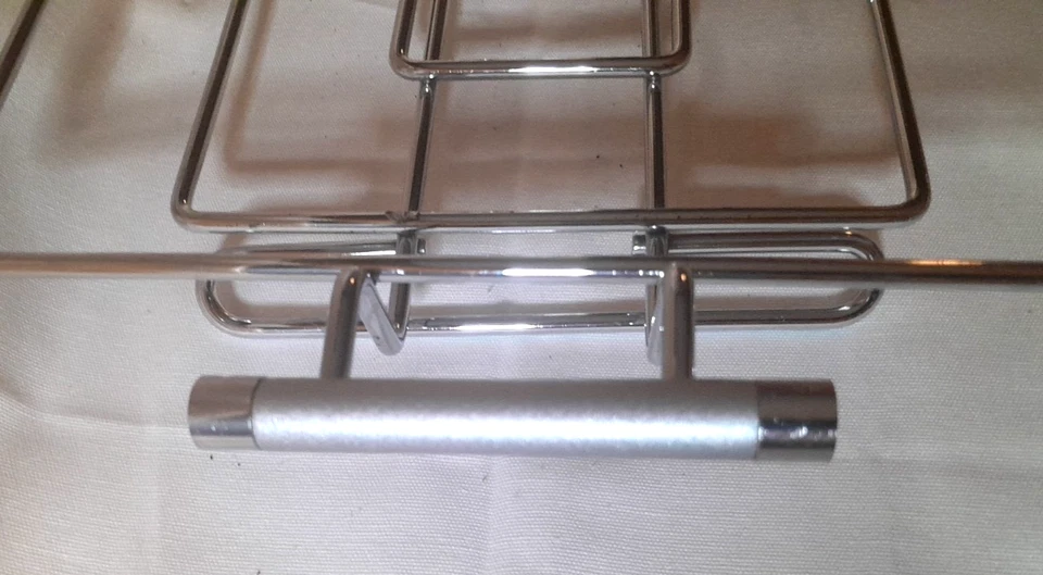RARE 5pc Retro Wave Square Appetizer/Snack Serving Dish Set Glass & Chrome MCM - Image 4 of 4