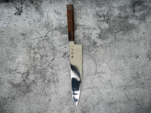 Noseto Hudo 240mm Gyuto Knife Mirror Finished VG10 Single Steel with Snakewood - Picture 13 of 15