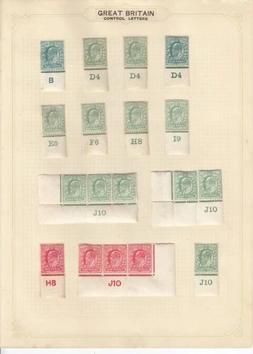 GB KE VII CONTROL COLLECTION ½d to 1d 17 x STAMPS DIFFERENT CONTROLS SHADE MH