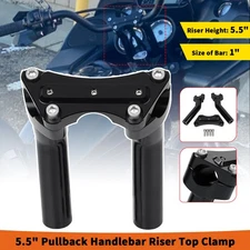 5.5" Tall Handlebar Risers Top Clamp For Harley Dyna Road King Softail Sportster