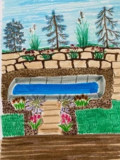 Printable Wall Art Hand Drawn Doodle Landscape Instant Download Digital Image