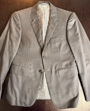 THOM BROWNE Classic Grey 3/2 Roll Blazer Jacket Sz 0 36 XS/S