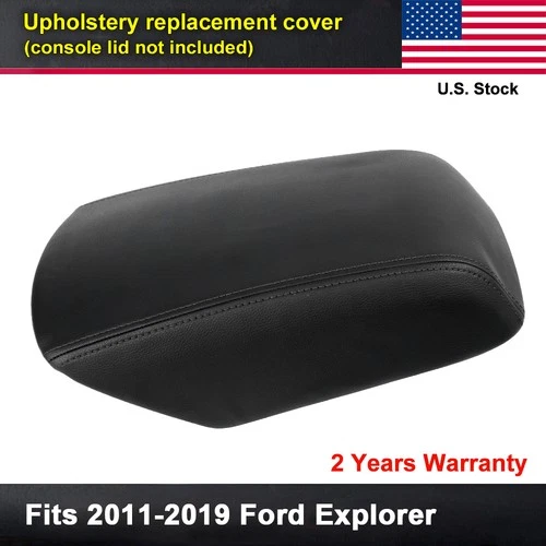 Fits 2011-2019 Ford Explorer Leather Center Console Lid Armrest Cover Black