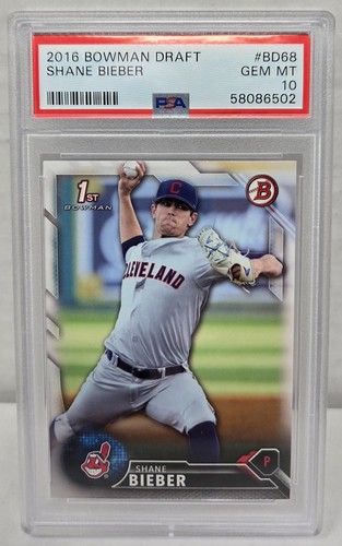 2016 Bowman Draft SHANE BIEBER RC ROOKIE CARD PSA 10 GEM MINT