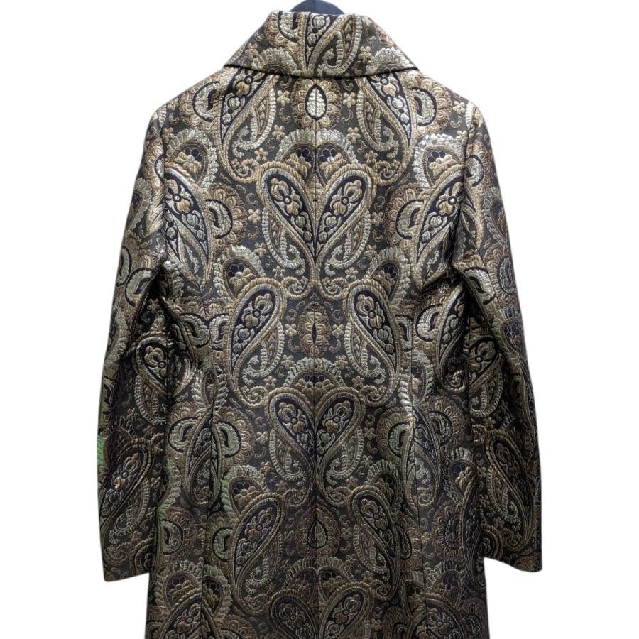 CELINE Wool Jacquard Pattern Button Long Coat Bro… - image 21