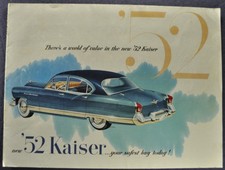 1952 Kaiser 12pg Catalog Brochure Traveler Deluxe Manhattan Sedan Nice Original
