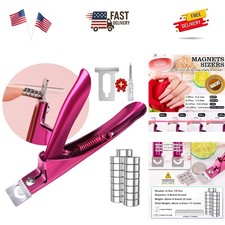 Violet Red Adjustable Nail Clippers with Magnets Sizers for Acrylic Nails, S...