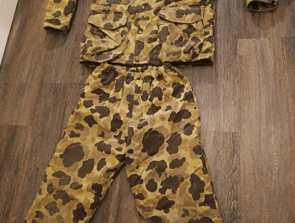 De Colección EE. UU. Cabelas Gore-Tex Piel de Rana Pato Camuflaje Conjunto de Caza Chaqueta y Pantalones Grandes Foto 3 de 4