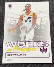 2024-25 Panini Court Kings #1 Cody Williams Works in Progress Purple /99 