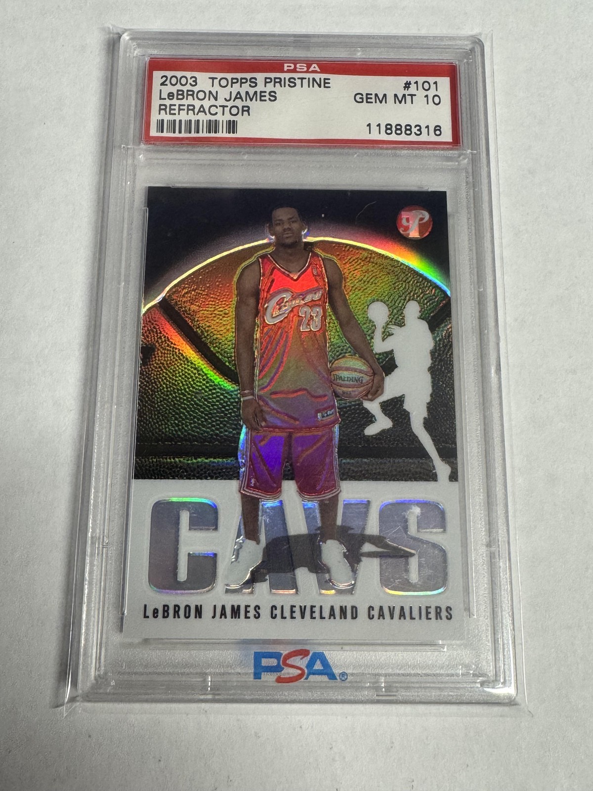 2003 Topps Pristine #101 Lebron James Refractor /1999 PSA 10 ROOKIE!