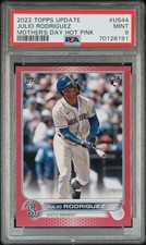 Julio Rodriguez 2022 Topps Update Mothers's Day Hot Pink /50 Rookie RC PSA 9 