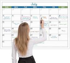 Large Dry Erase Calendar for Wall - Undated Dry Erase Calendar, Erasable Laminat