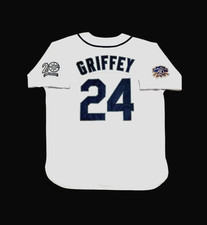 Ken Griffey Jr Seattle Mariners 1997 Men's Home White Baseball Button-Up Jersey