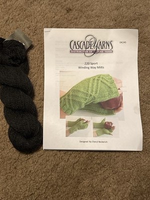 Cascade Yarns 220 Sport Winding Way Mitts Pattern + Yarn Kit Peruvian Wool