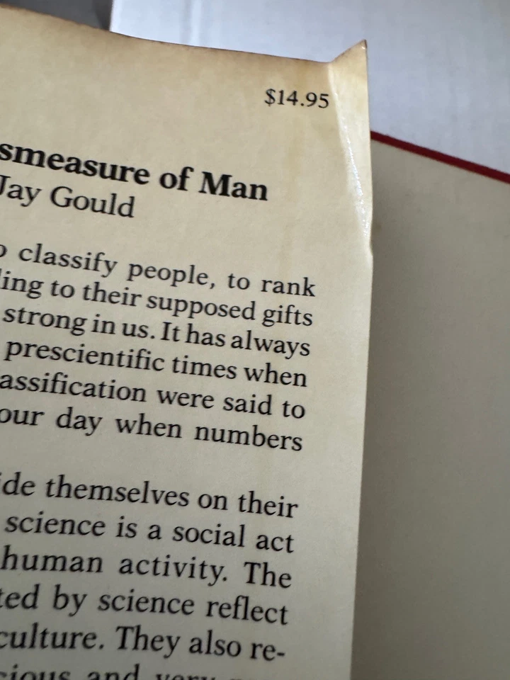 Mismeasure of Man Stephen Gould HC 1st Edition 1st Printing 1981 Science Classic - Image 4 of 4