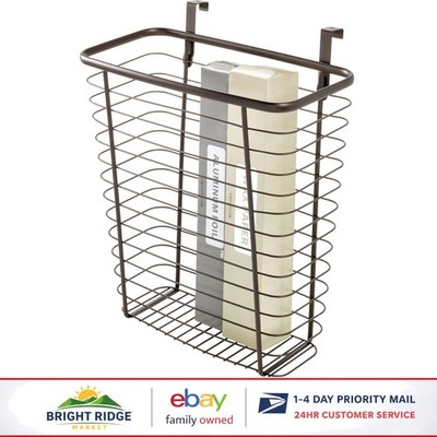 Over-The-Cabinet Steel Waste Basket with Bronze Finish for Kitchen Storage