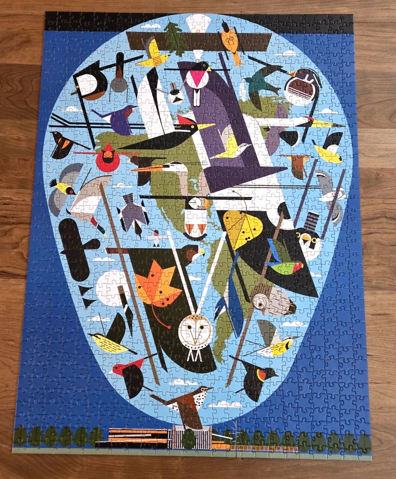 Гранат Charley Harper головоломка мы думаем мир птиц 1000 шт. полный комплект - Изображение 2 из 4
