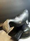 Resin Sperm Whale Sculpture Distressed Black & Gold Mounted on Base Terre&Tagus  — photo 2