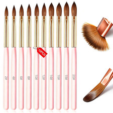 Acrylic Nail Brush Set,10Pcs Pink Nail Brush for Nail Art Pen Painting Tool