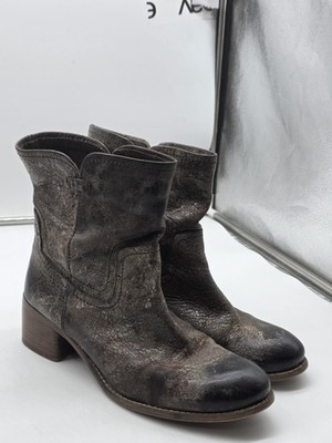 Diba True Boots Women 10 Brown west haven Leather Western Ankle Booties Block