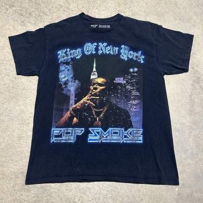 Pop Smoke King of New York Graphic T-Shirt Men s Large Black Rap Tee