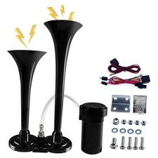 150DB Air Horn for Truck, 12V Train Horns for Pickup Dual black with button
