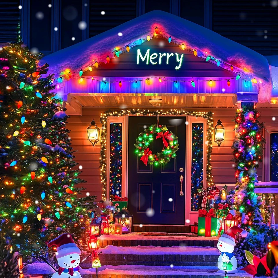 C9 LED Christmas String Lights, 66Ft Multi-Color Outdoor Light String with 100 S - Image 2 of 4