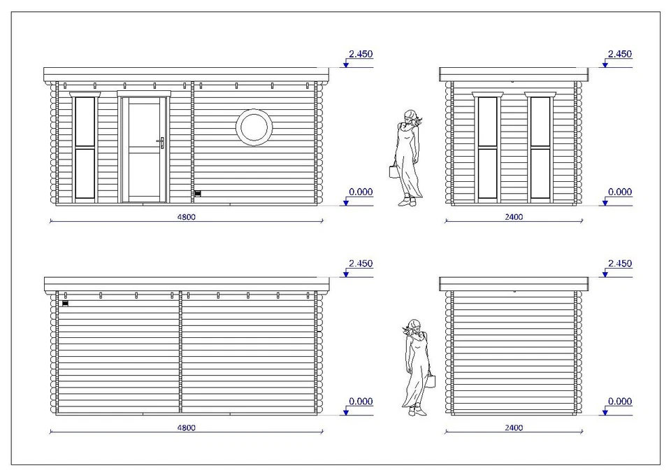 Saunahaus Trontheim 3 Gartensauna Gartenhaus Sauna Außensauna 4,8x2,4 Ofen opt - Bild 4 von 4