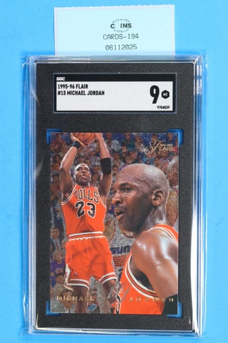 1995-96 FLAIR #15 MICHAEL JORDAN SGC 9 CARD-194