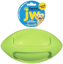 JW Pet ISqueak Funble Football Durable Rubber Interactive Toy Large - 2 Pack