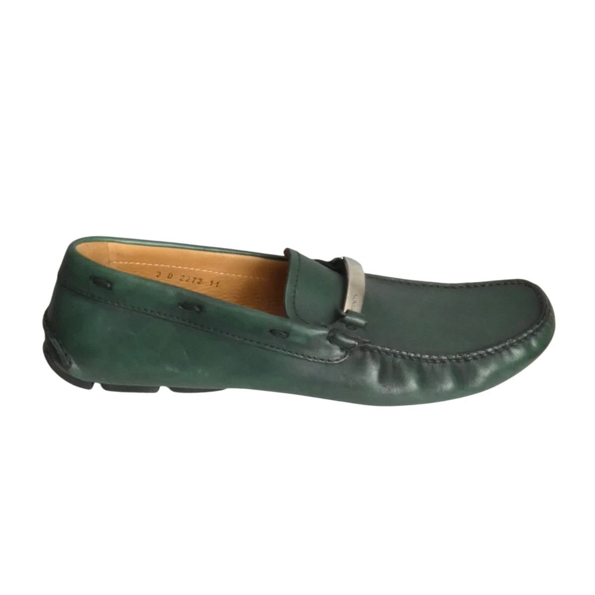 Prada Green Leather Men\'s Driving Loafers Prada Mens Saffiano Leather Loafers Driving Shoes Sz Ghana  main image 2